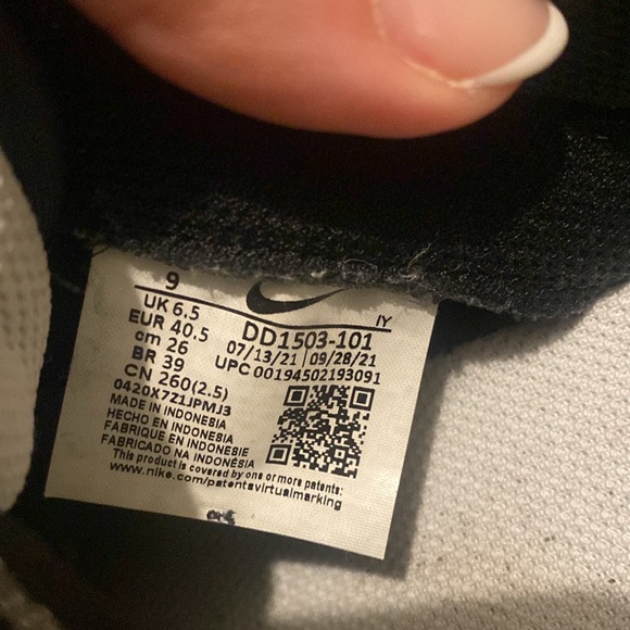 Real Nike dunk low white and black womens size 9 - Picture 6 of 6